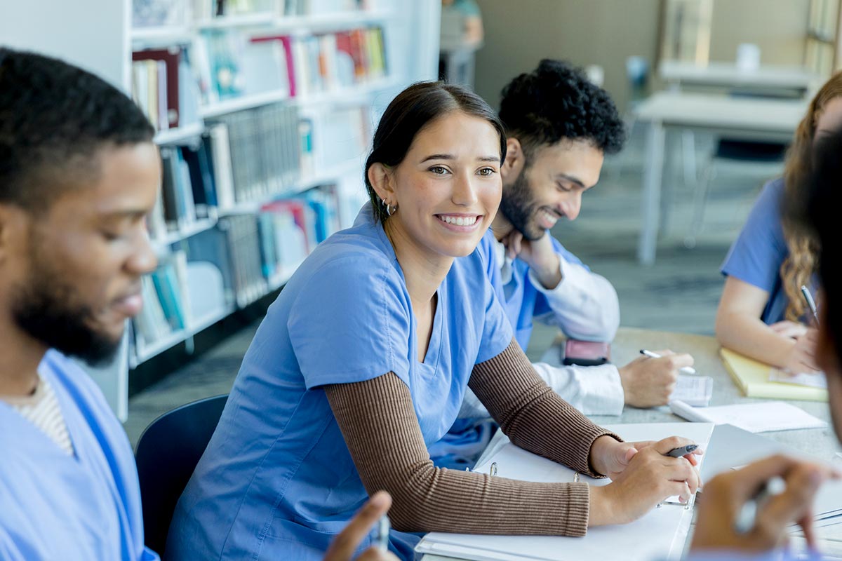 Group of doctors and nurses in a meeting